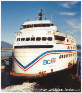 Queen of Oak Bay leaving Horseshoe Bay - notice the upper vehicle deck's visors