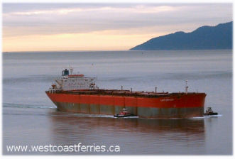 freighter in english bay